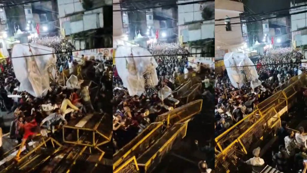 Police lathicharged the unruly crowd during Moharram procession in Ujjain.