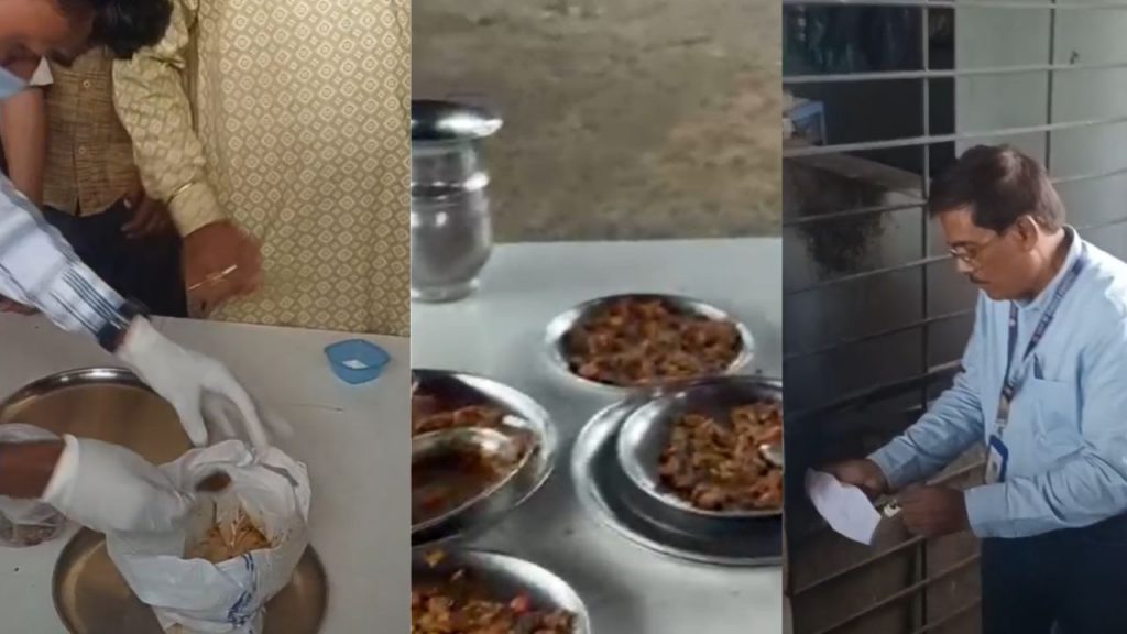 The Dhaba was sealed after bones were found in the vegetarian food.