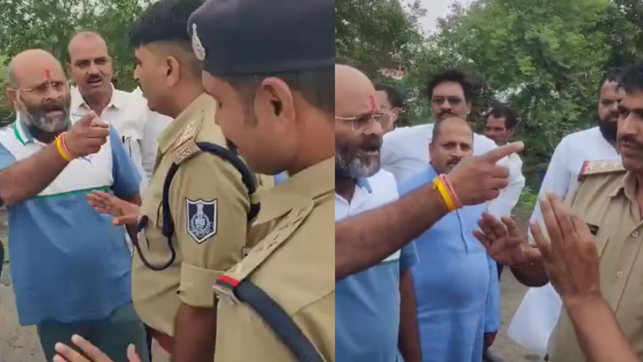 During vehicle checking, an argument broke out between Congress MLA Mahesh Parmar and police officers.