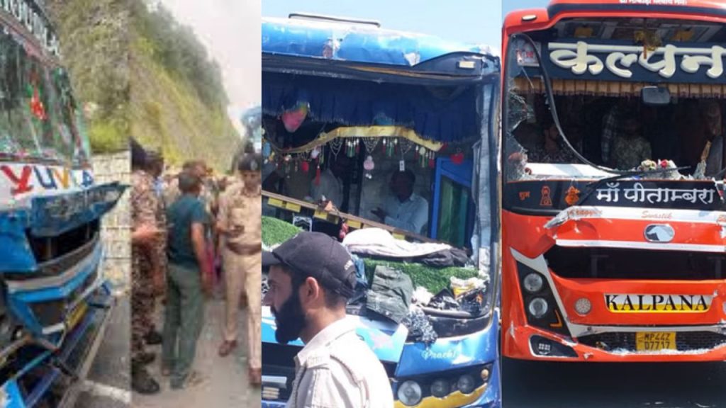 An accident occurred during the Amarnath Yatra when 3 buses collided with each other.