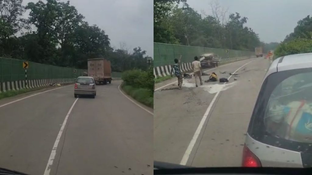 Two people died when a truck hit a Marshall.