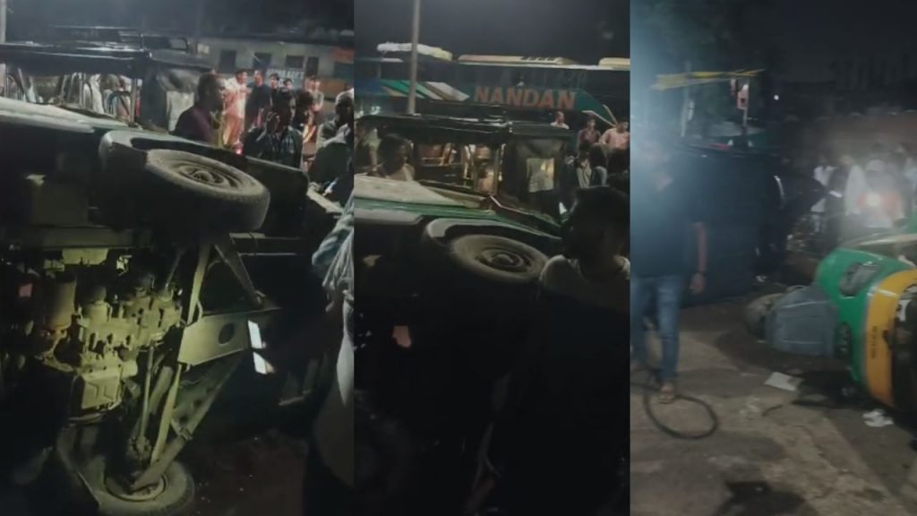 High speed car hit 4 vehicles, one person died