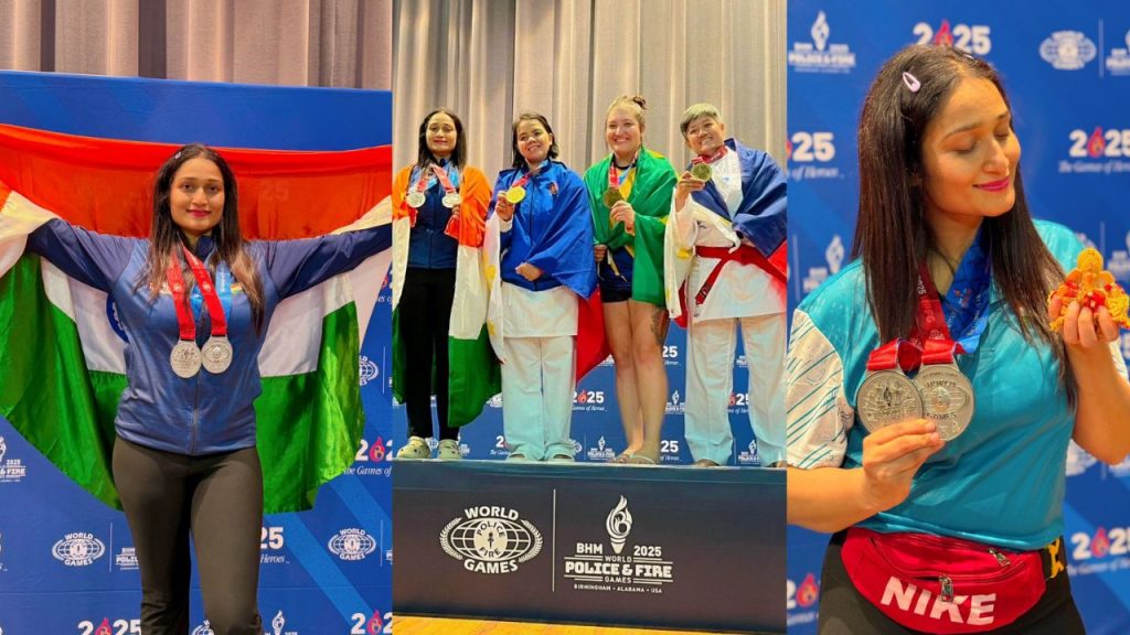 World Police Fire Games, Reena Gurjar won two silver medals in Karate competition