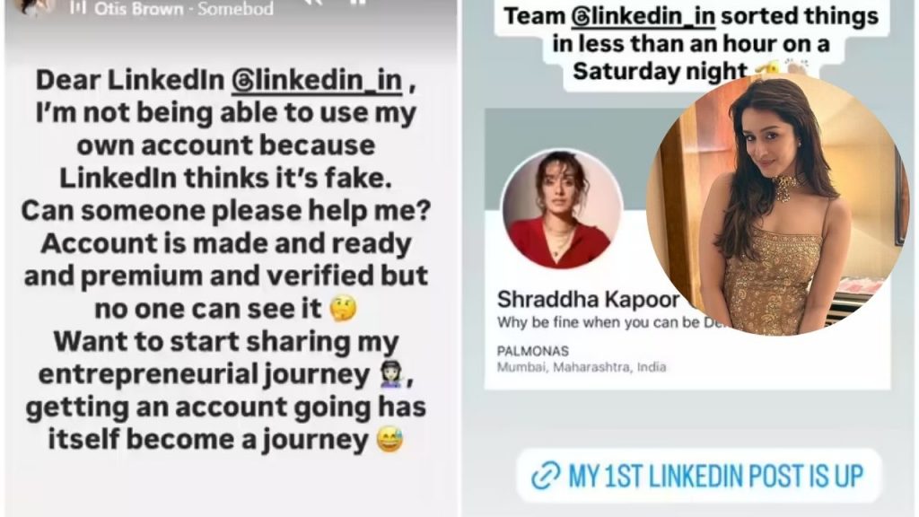 hraddha Kapoor's linkedin account flagged