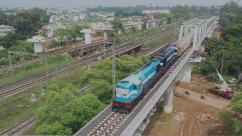 Train trial on the country's largest grade separator bridge.