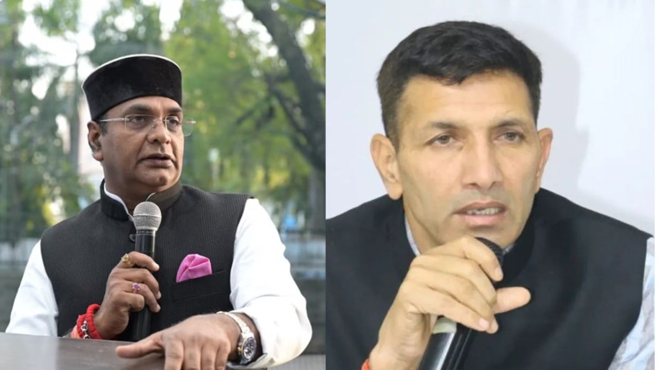 Cabinet Minister Vishwas Sarang and PCC Chief Jitu Patwari.