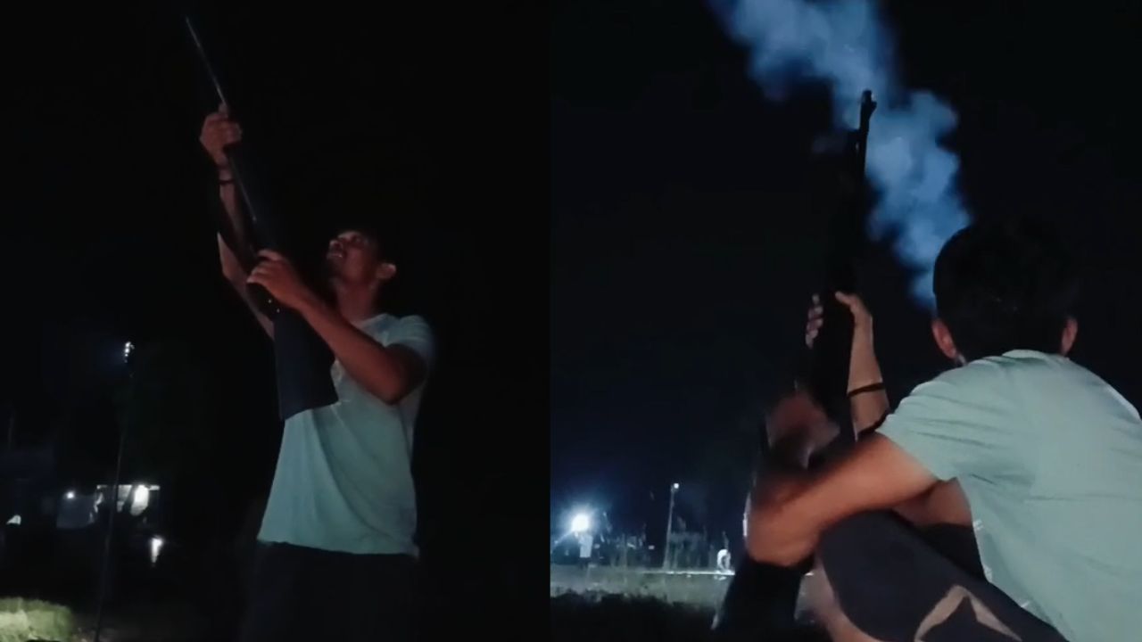 gangster firing a gun