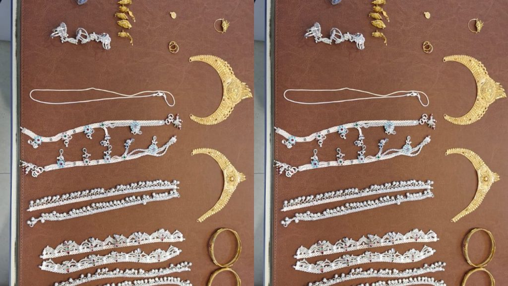 Pictures of the recovered gold and silver