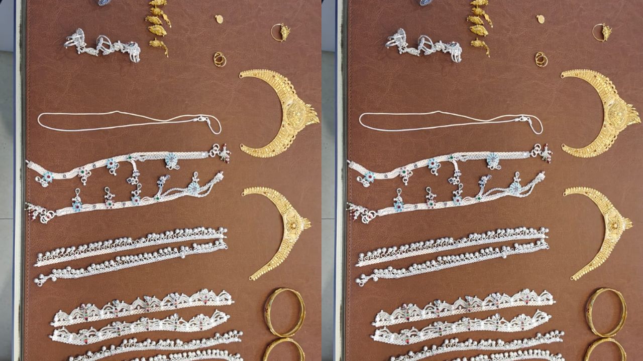 Pictures of the recovered gold and silver