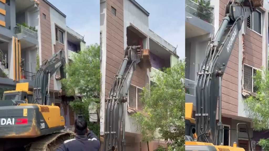 Bulldozer ran on the house of the accused of conversion in Sehore.