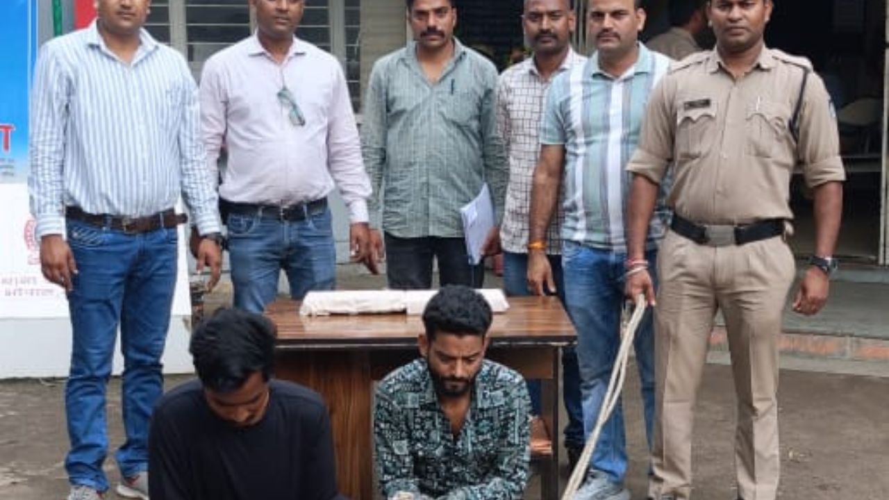 Police arrested two accused of theft at the house of a former minister.