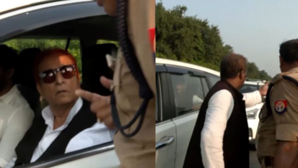 As soon as he came out of jail, Azam Khan got into an argument with a police officer.