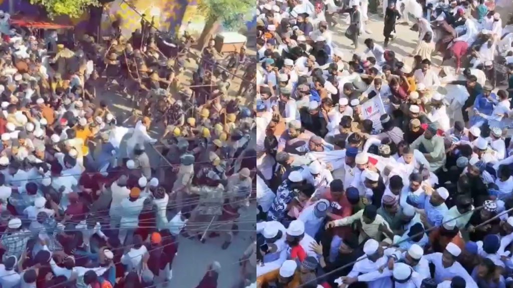 Chaos after Friday prayers in Bareilly.