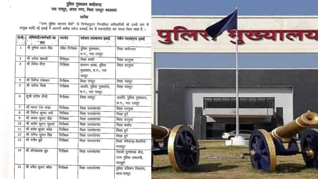 Police headquarters transferred 30 officers and employees.