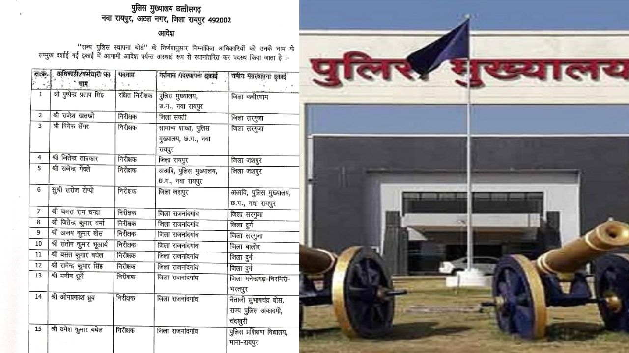 Police headquarters transferred 30 officers and employees.