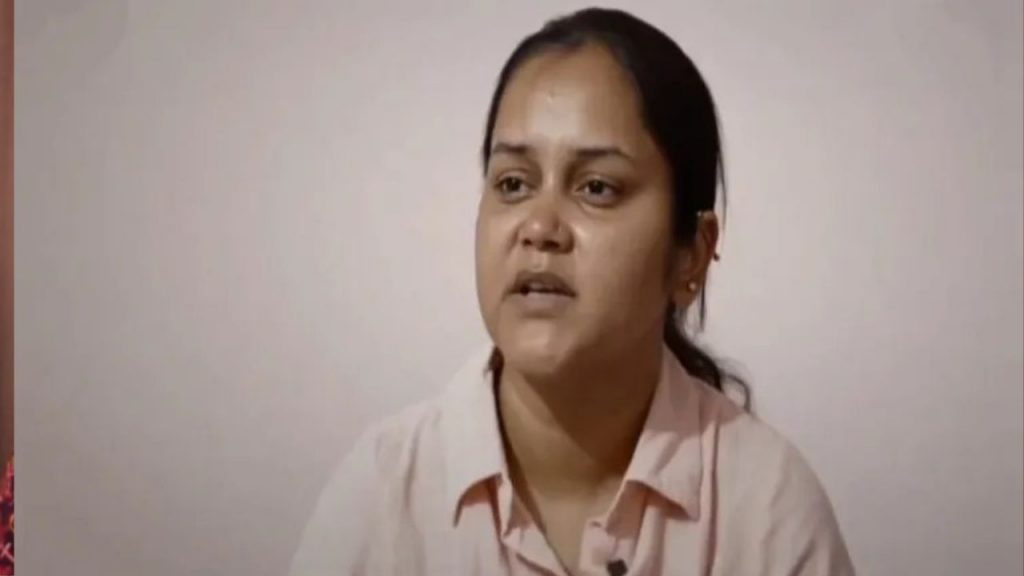 Aishnya Dwivedi, wife of Shubham Dwivedi who was killed in the Pahalgam terror attack.