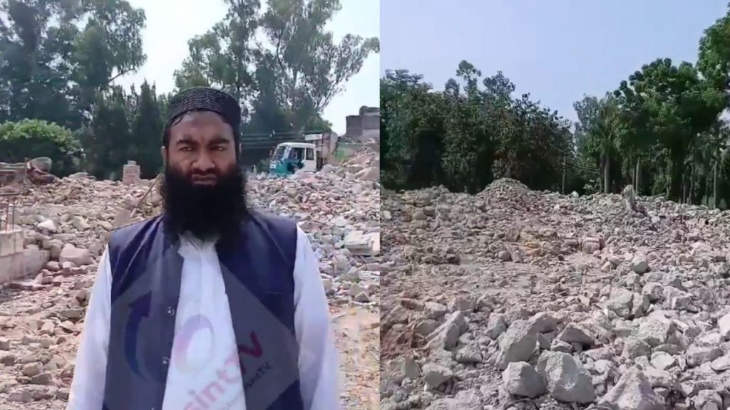 Lashkar commander showed the ruins of terrorist hideouts.