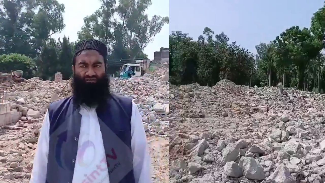 Lashkar commander showed the ruins of terrorist hideouts.