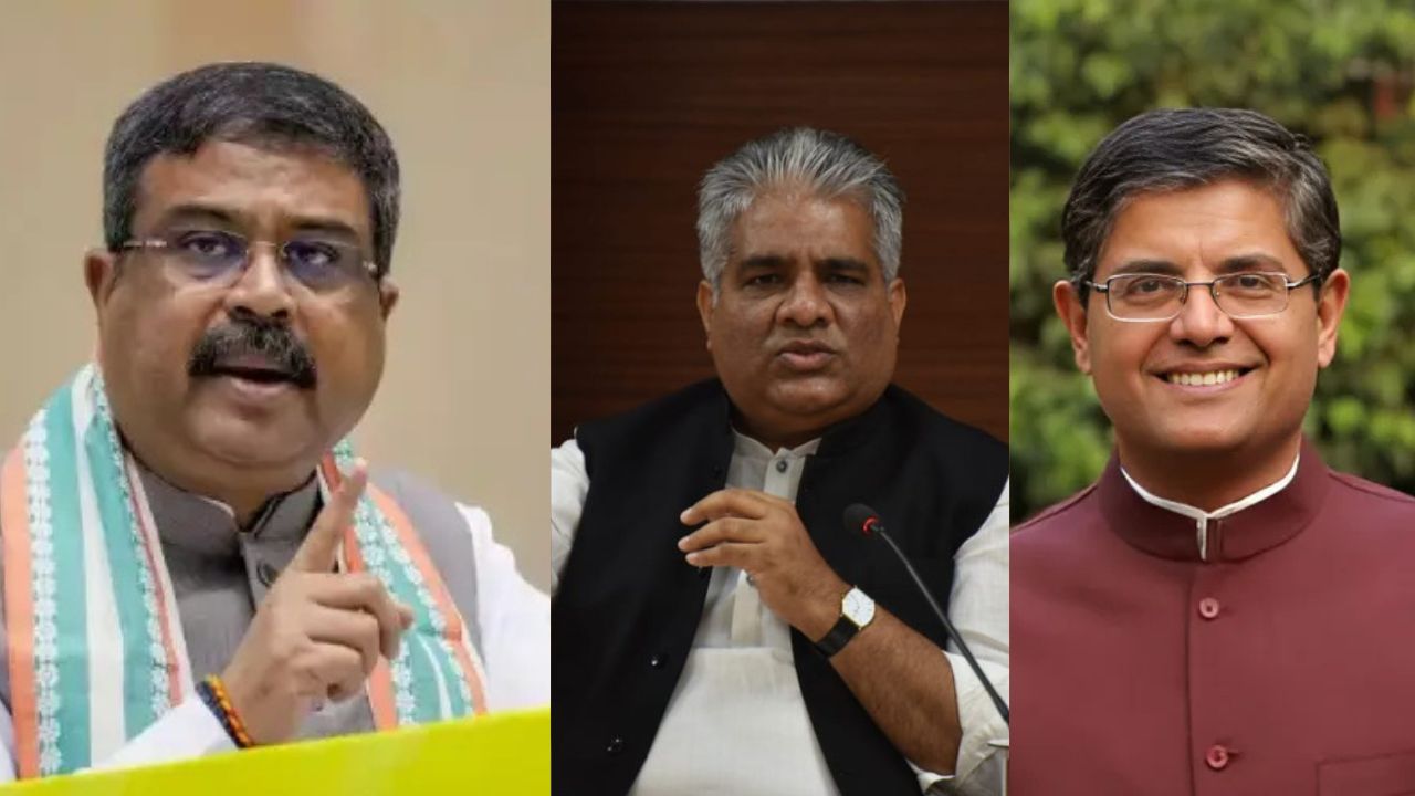 Dharmendra Pradhan, Bhupendra Yadav, Baijayant Panda (File Photo)