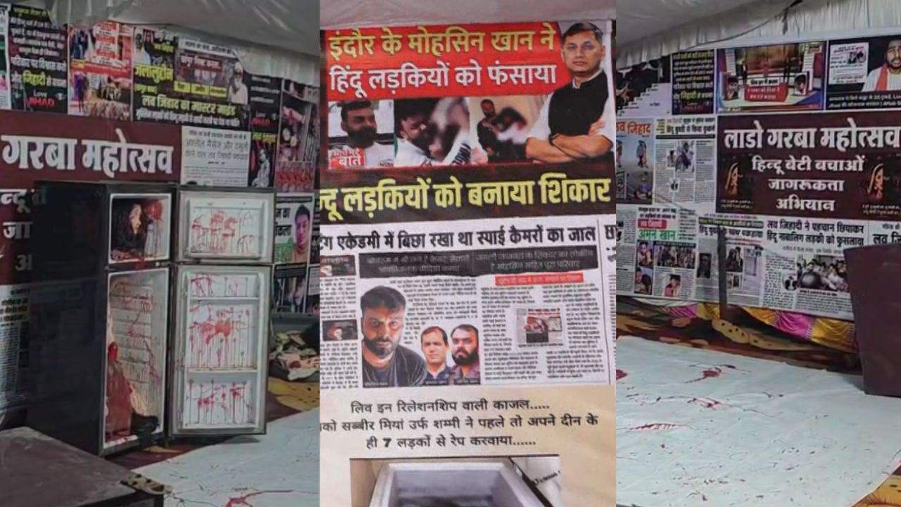 A unique pandal in Indore showcases harrowing stories of love jihad