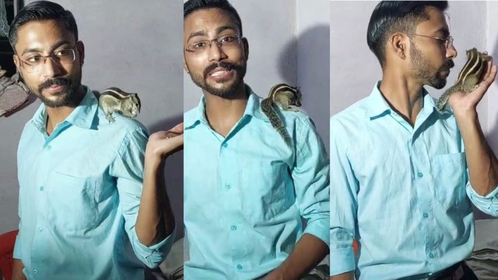 Jabalpur: A father-daughter relationship has developed between a young man and a squirrel, they eat in the same plate