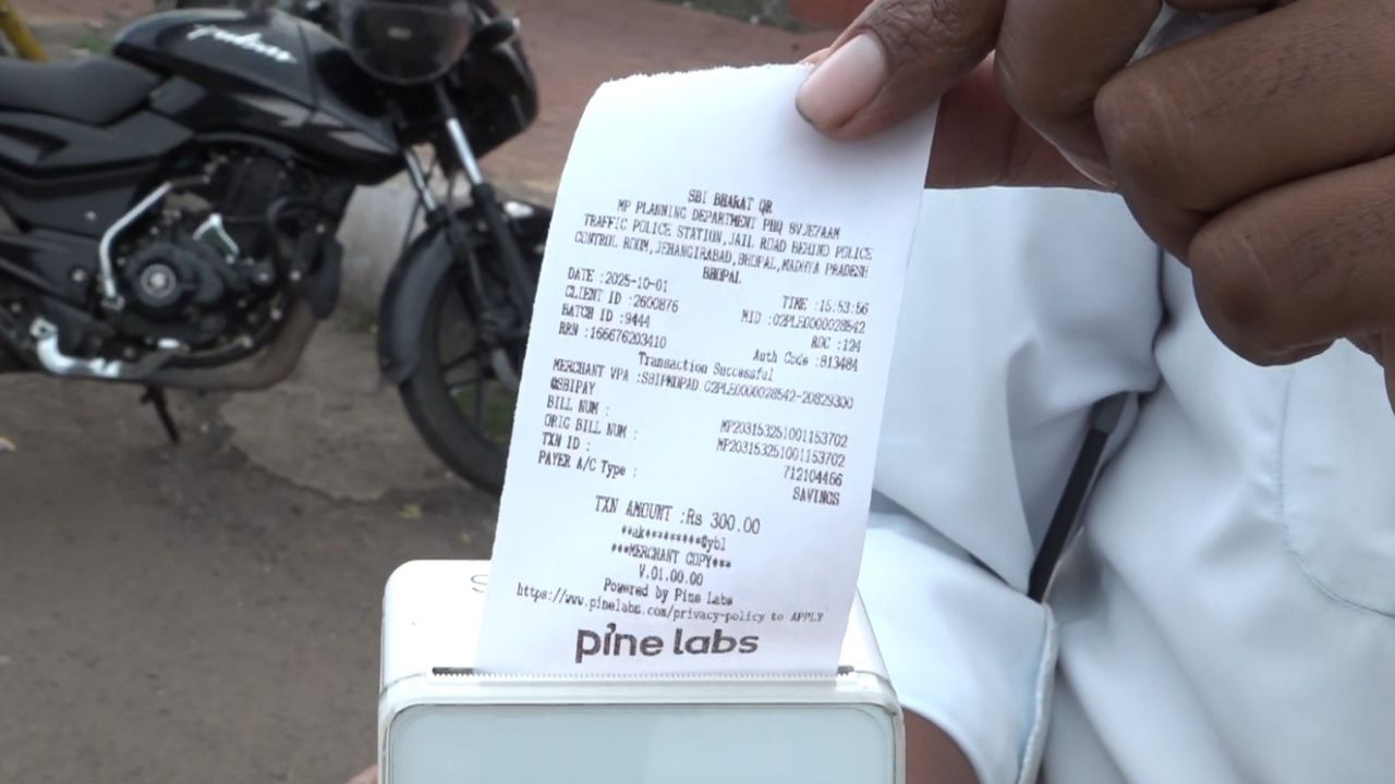 Challan issued by the police