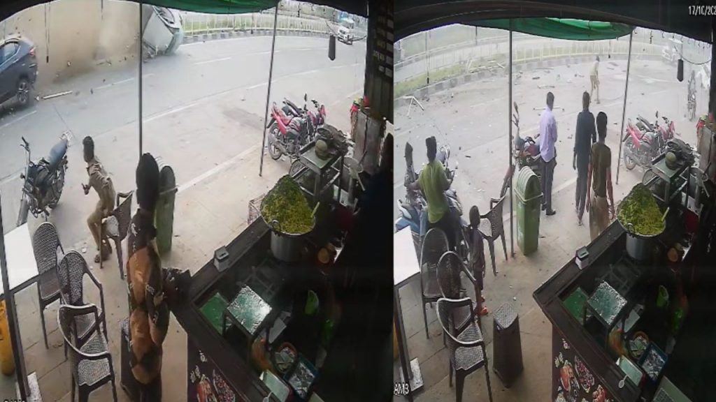 CCTV footage of Bhopal road accident.