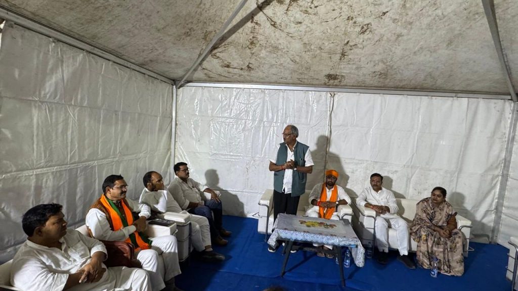 MP Brijmohan Agrawal held an election meeting in Lalganj.