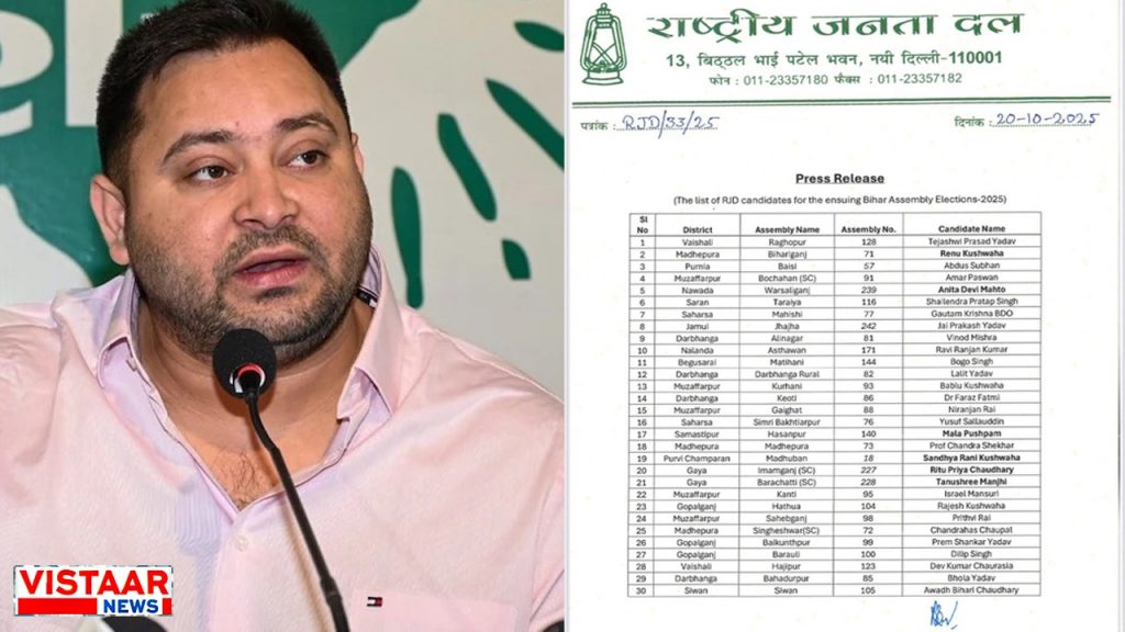 RJD released the list of 143 candidates.