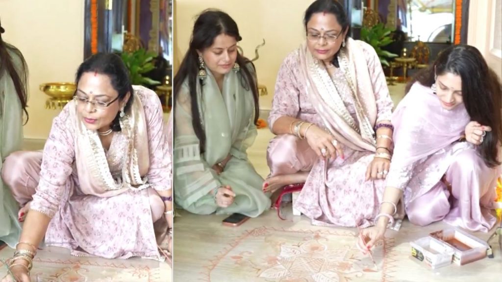 Diwali 2025 sadhna singh make madhna folk art with amanat and ridhhi shivraj singh chouhan social media post