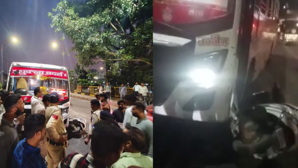 indore bjp mla golu Shukla bus accident woman injured