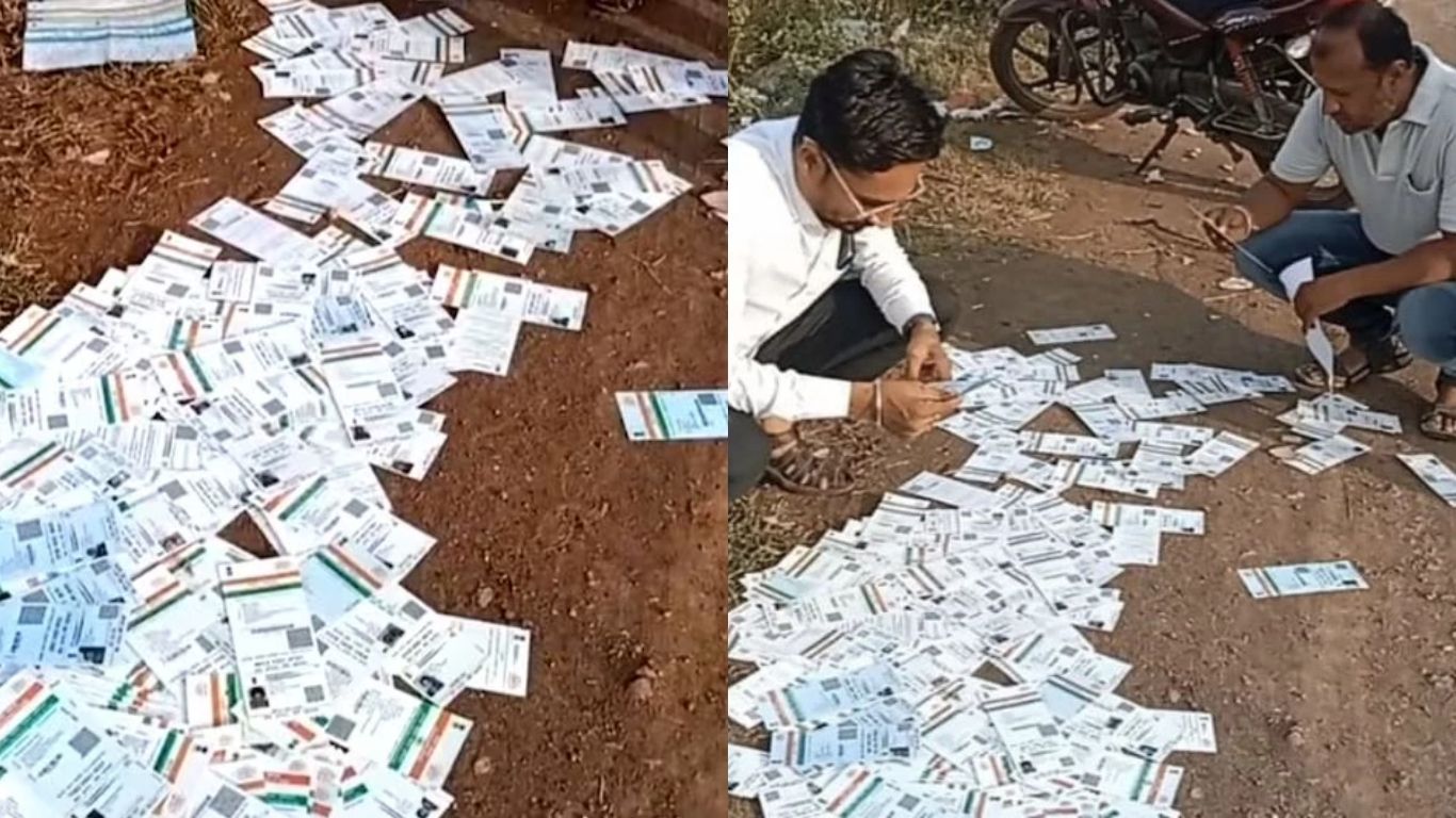 Aadhar card found thrown on the roadside