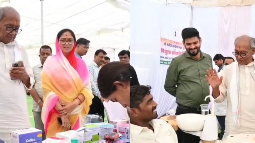 Digvijay Singh and Amrita Rai