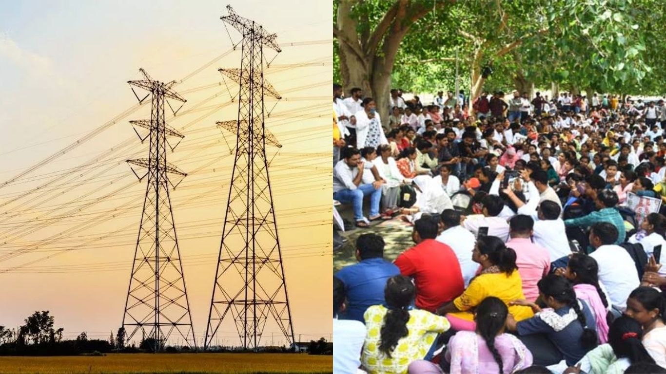 Electricity contract workers protest in Bhopal