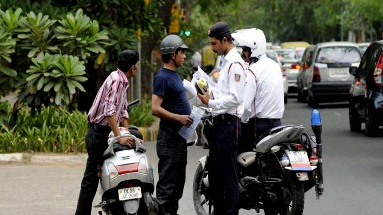 In Indore, challans were issued for not wearing helmets