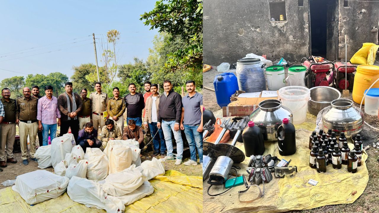 Narcotics wing busts MD drug factory in Neemuch 30 crore drugs seized 3 arrested