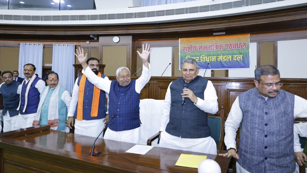 Nitish Kumar elected NDA legislative leader to become Bihar CM for the 10th time
