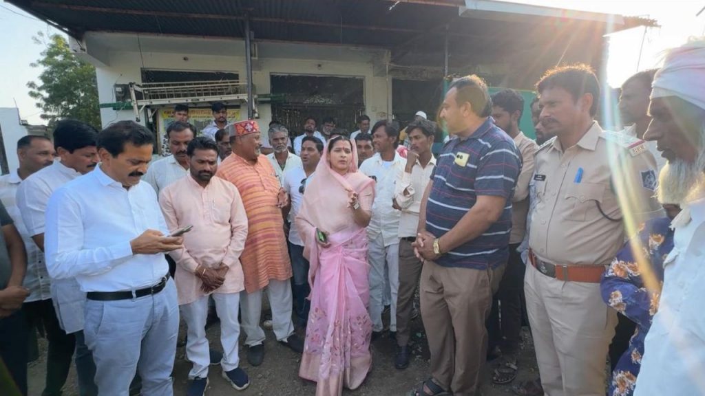 BJP MLA Kanchan Tanve with her supporters.