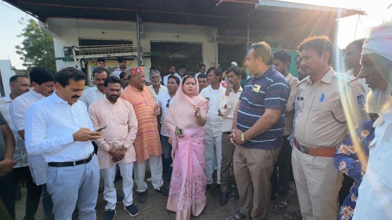 BJP MLA Kanchan Tanve with her supporters.