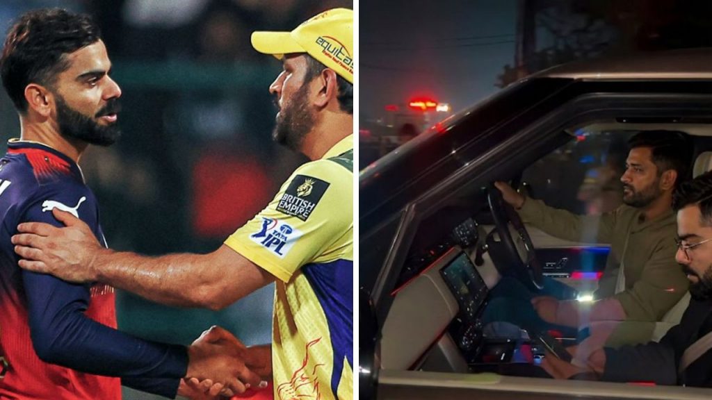 Dhoni drives his car to drop Virat Kohli at hotel Mahirat Ranchi meeting viral video