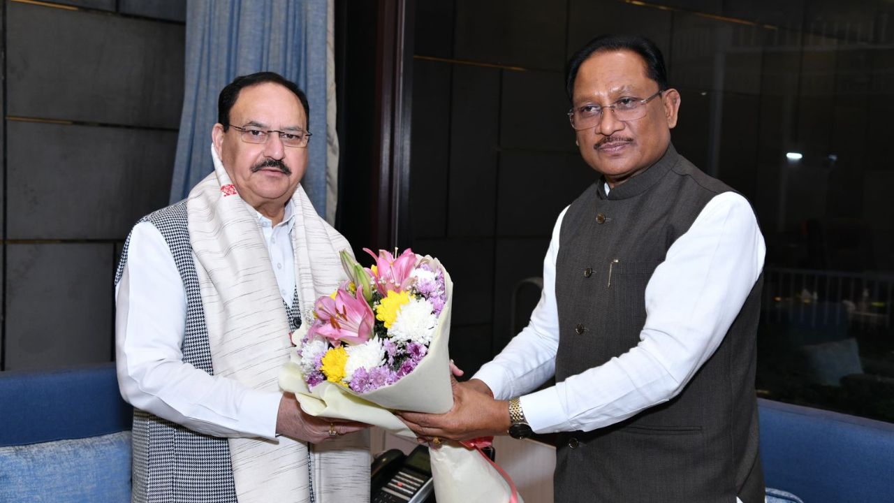 CM Sai met Union Minister JP Nadda in Delhi.