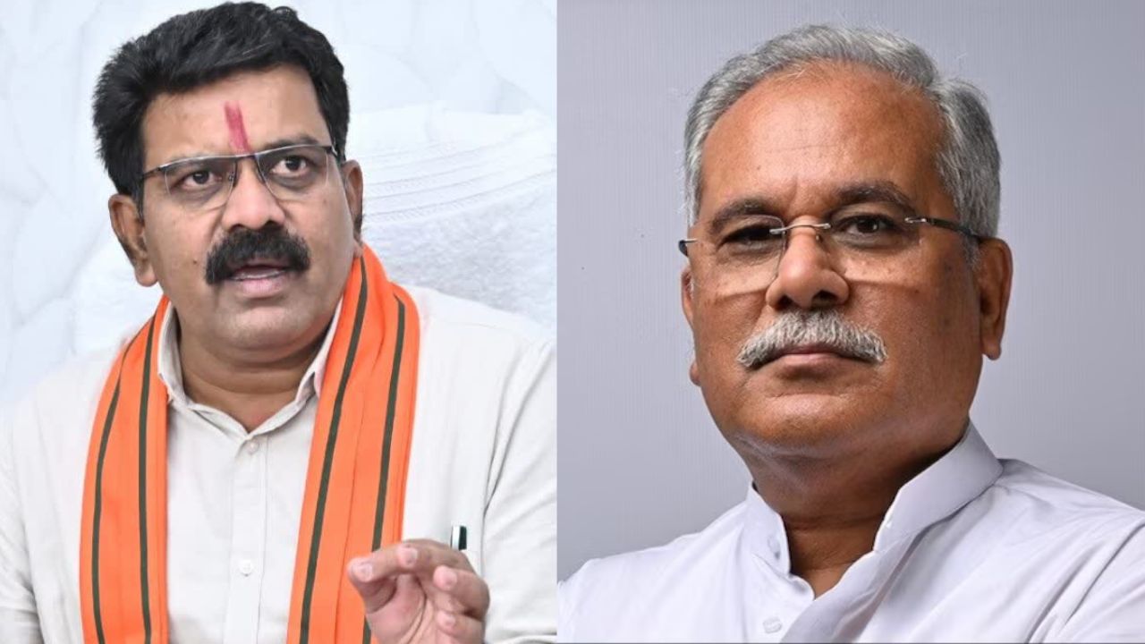 Vijay Sharma and Bhupesh Baghel (File Photo)
