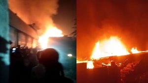 A massive fire broke out in a saw machine in Bhopal.