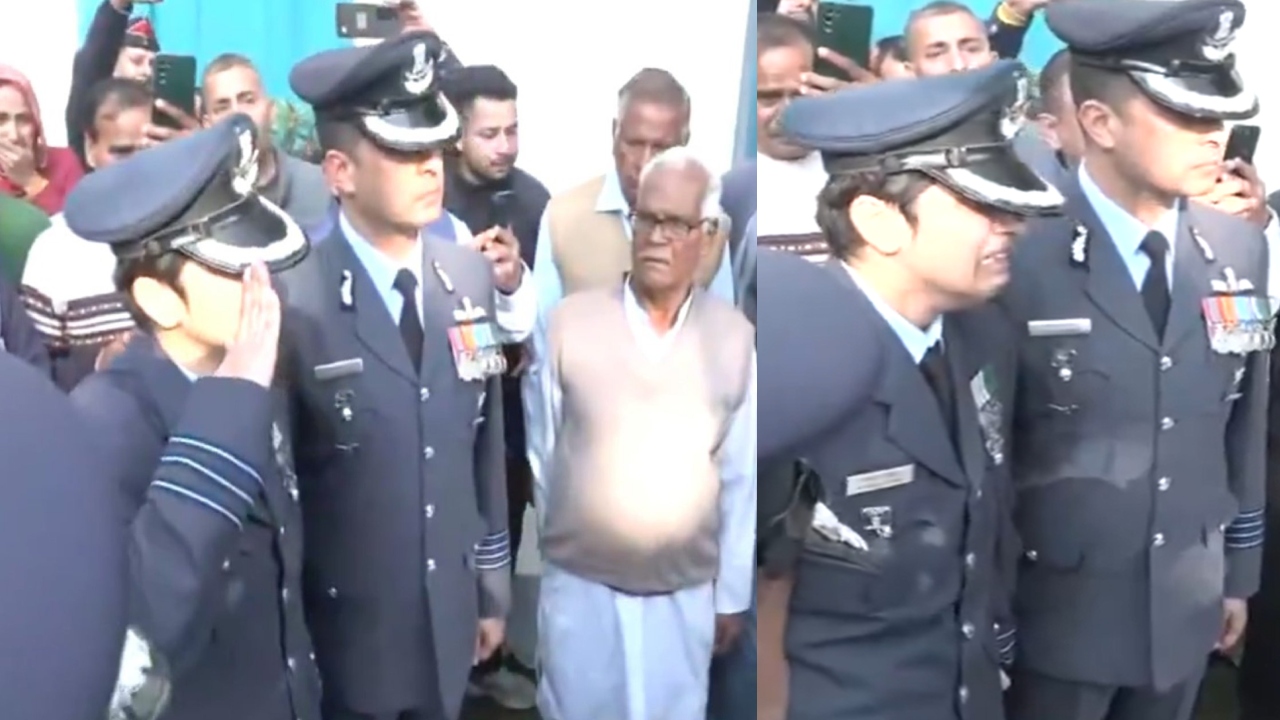 Wing Commander Afshan pays last tribute to martyr husband Namansh Syal in Dubai Tejas crash