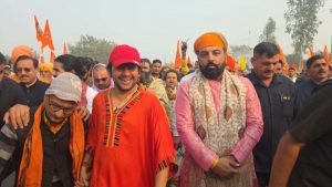 Baba Bageshwar’s Padyatra reaches Palwal on fourth day; Lakshyaraj Singh Mewar joins the yatra