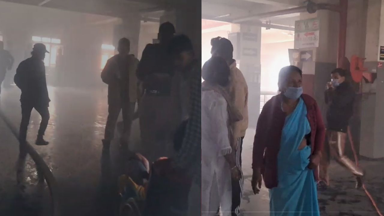 A short circuit caused a fire at Betul District Hospital; the ground floor ward was evacuated, and no injuries were reported.