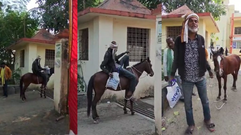 A man arrived at court in Burhanpur with a horse.