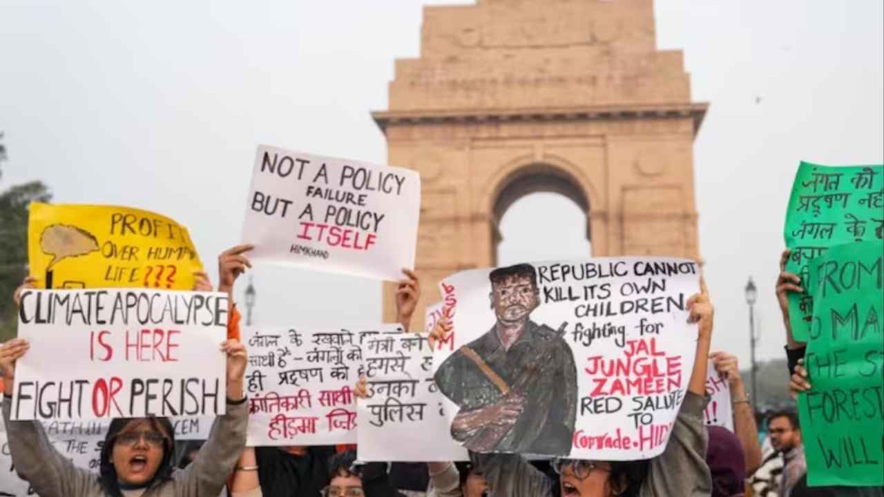 India Gate protest with slogans pro Hidma, Delhi police arrest 22 people