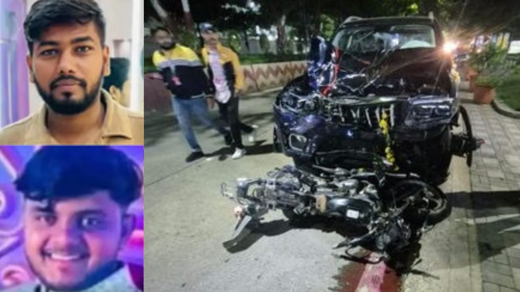 indore road accident new scorpio clashed bike 2 engineering student died over speeding