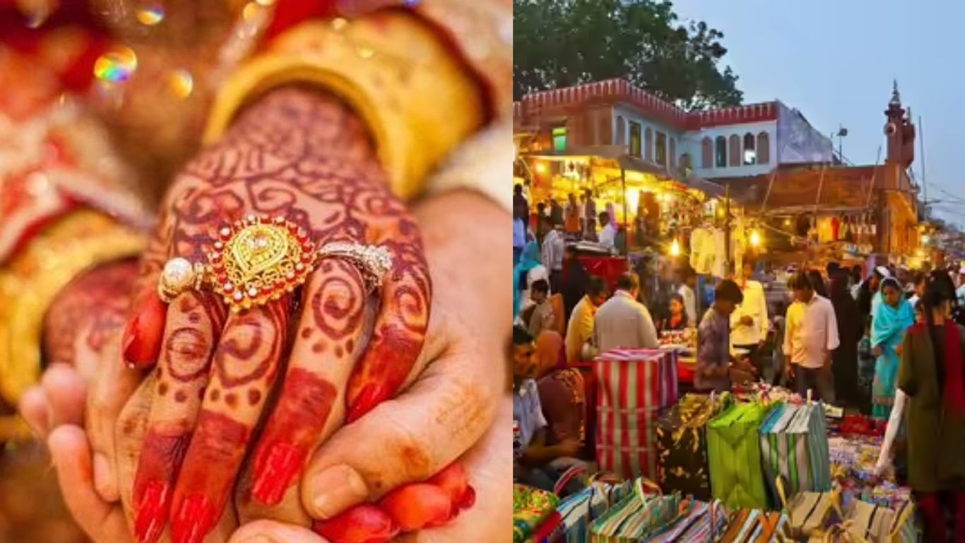 wedding and shopping symbolic picture